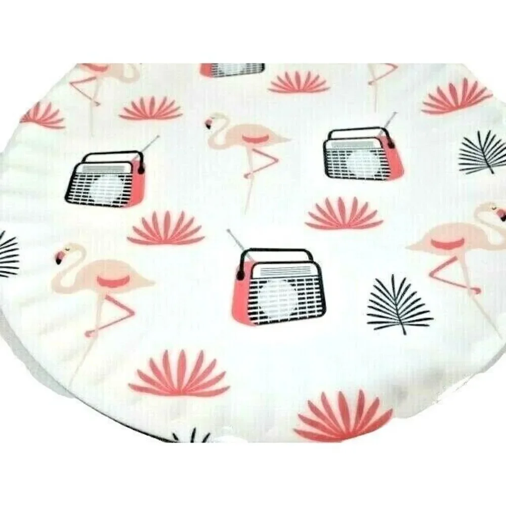 Kensie Retro Radio Pink Flamingos Salad Dessert Plates 4pc Lightweight Melamine